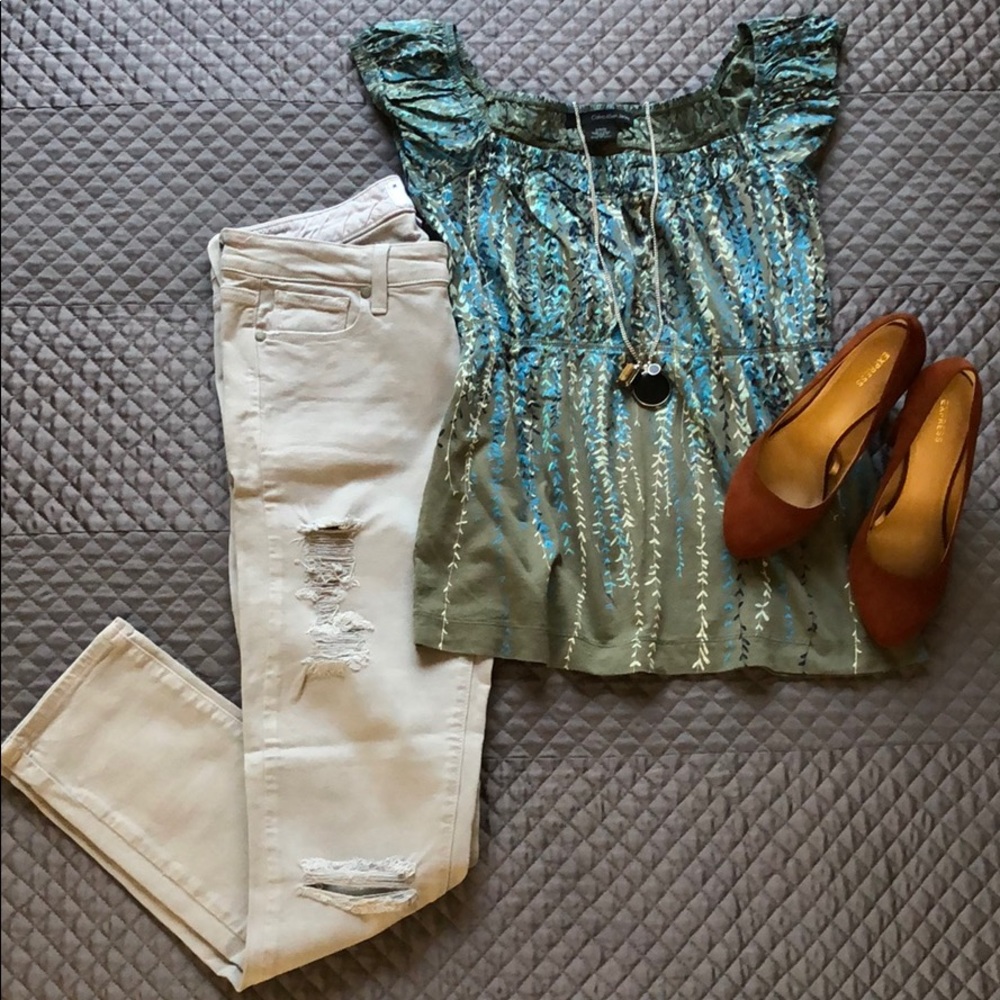 Paige Skyline Ankle Peg Ripped Jeans